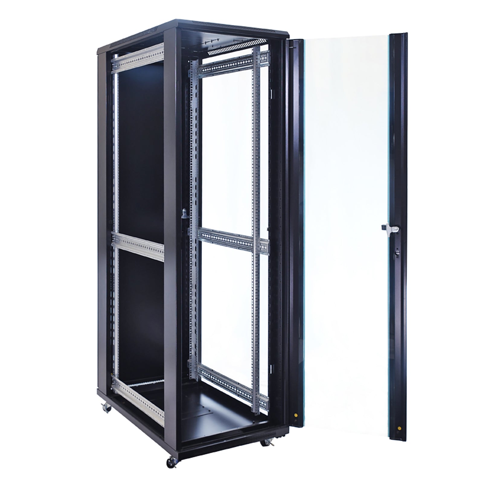 Aeons G-Series 42U Professional Server Rack Enclosure Cabinet Kit, Server-Depth, Secure Glass Door, Cable Management