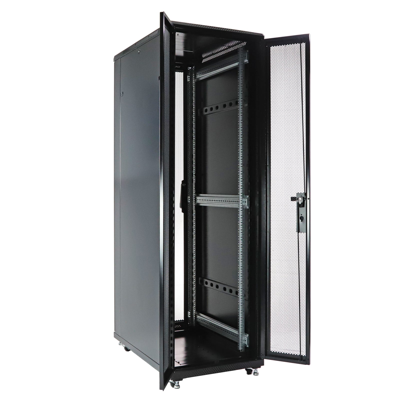 Aeons G-Series 42U Professional Server Rack Enclosure Cabinet Kit, Mid-Depth, Secure Perforated Door, Cable Management