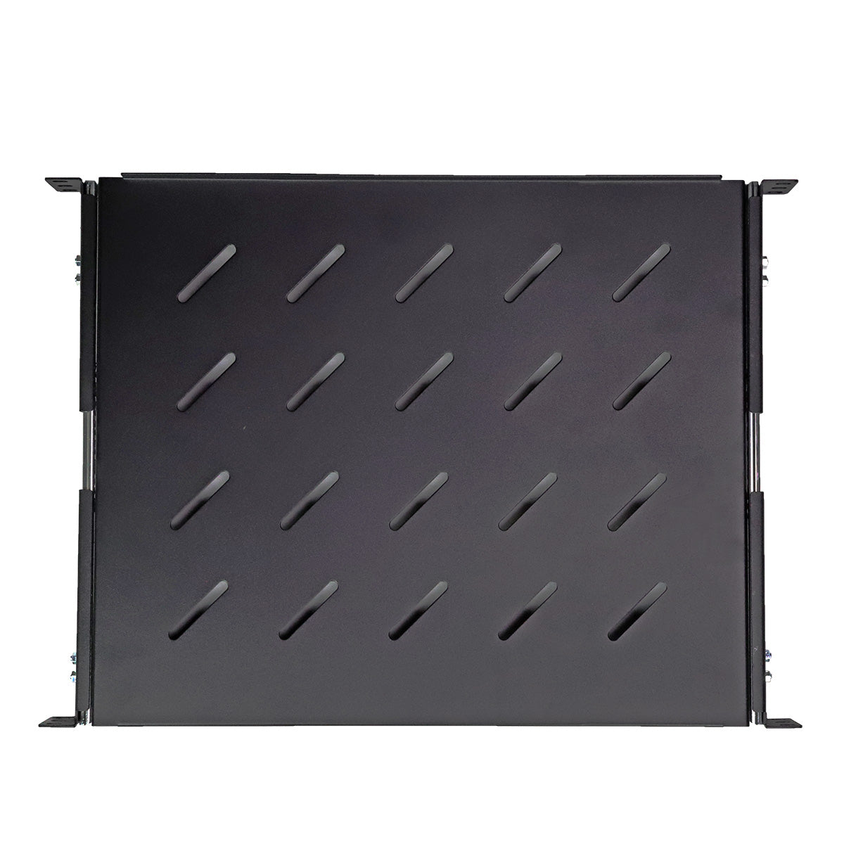 Aeons Universal 1U Rack Mount Vented 4-Post Sliding Shelf, Adjustable Mounting, 14-inch Depth