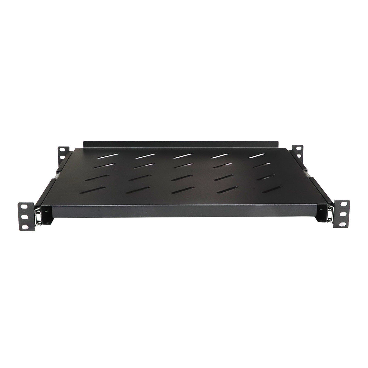 Aeons Universal 1U Rack Mount Vented 4-Post Sliding Shelf, Adjustable Mounting, 14-inch Depth