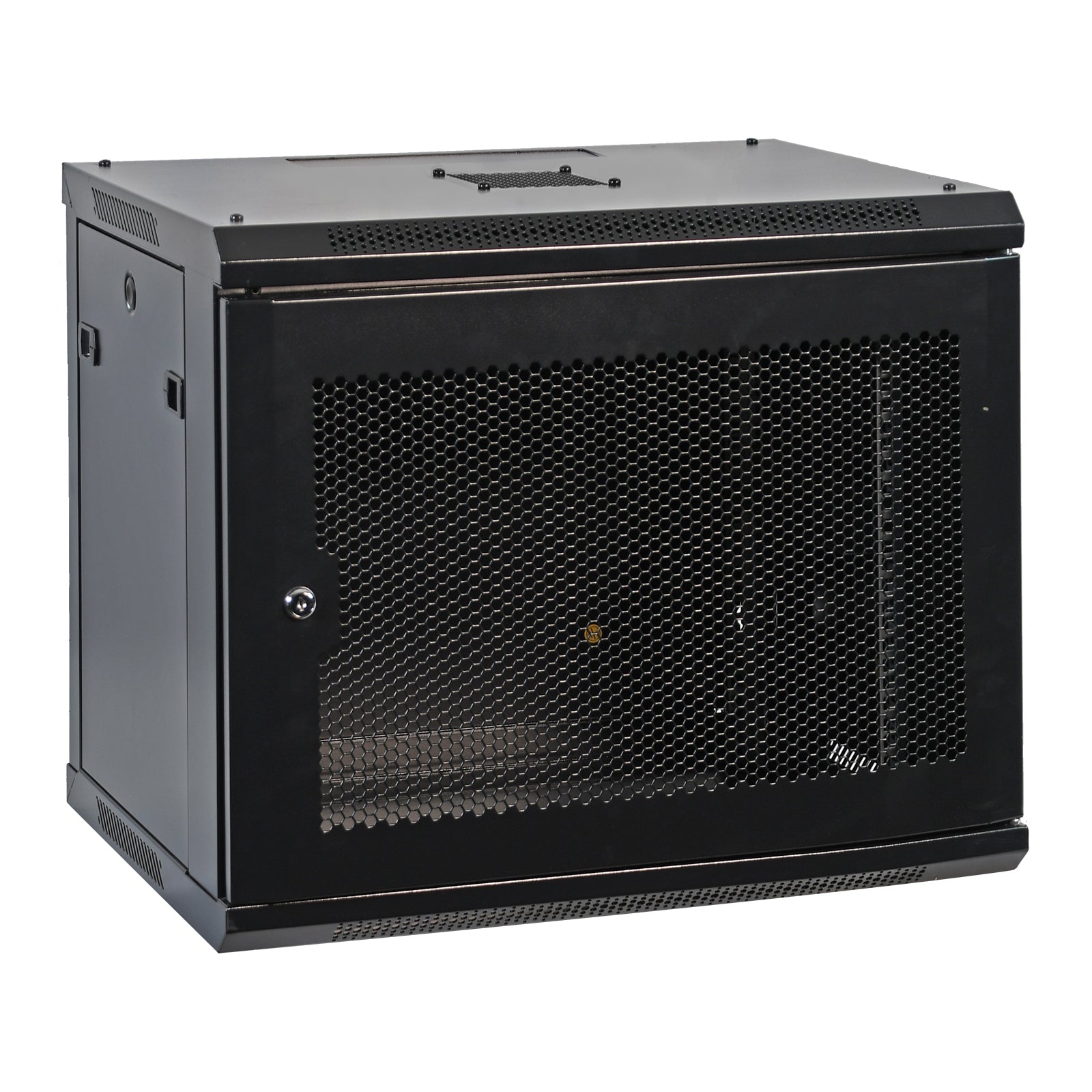 Aeons Pro Series 9U Wall-Mount Rack Cabinet, Switch-Depth, Vented Door
