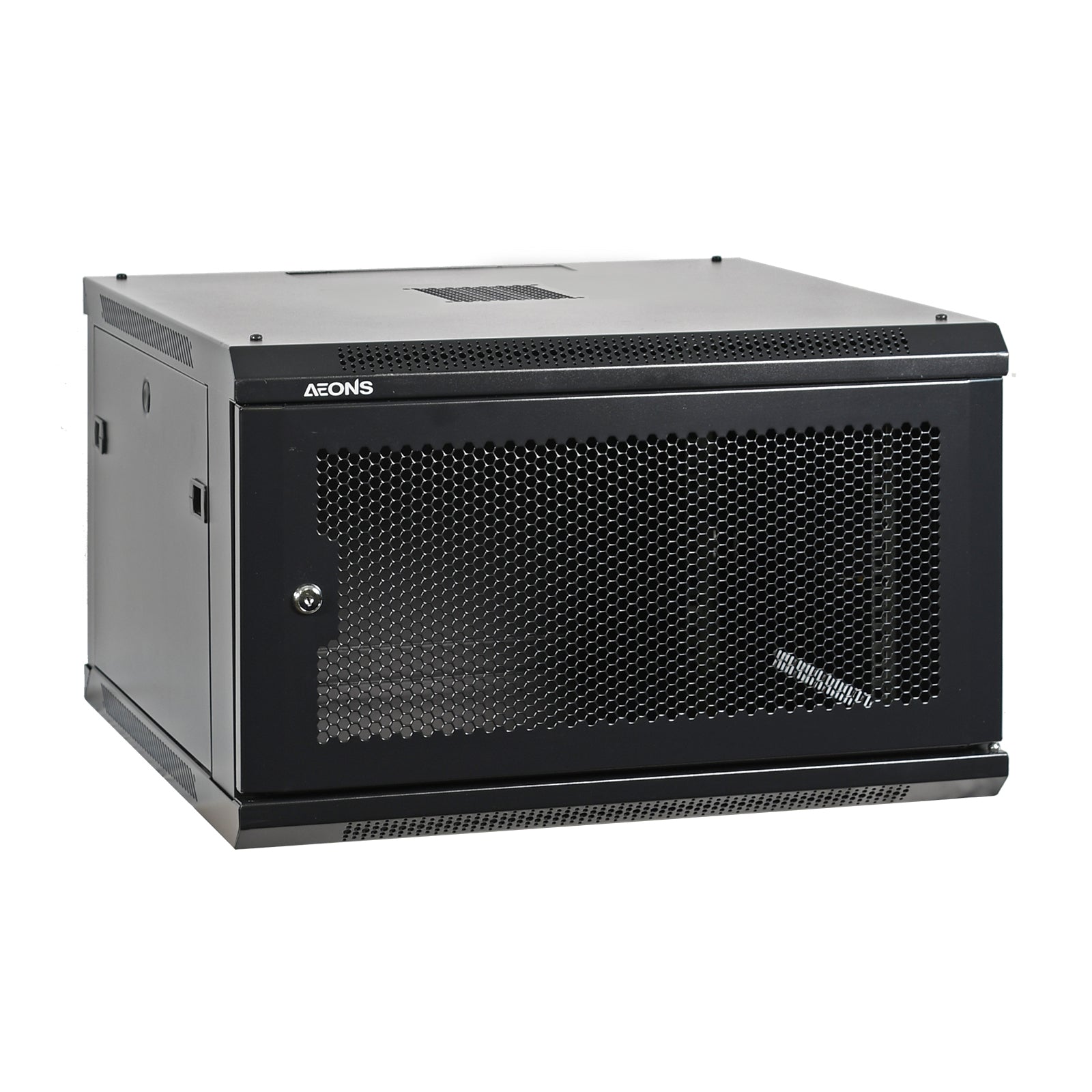 Aeons Pro Series 6U Wall-Mount Rack Cabinet, Mid-Depth, Vented Door