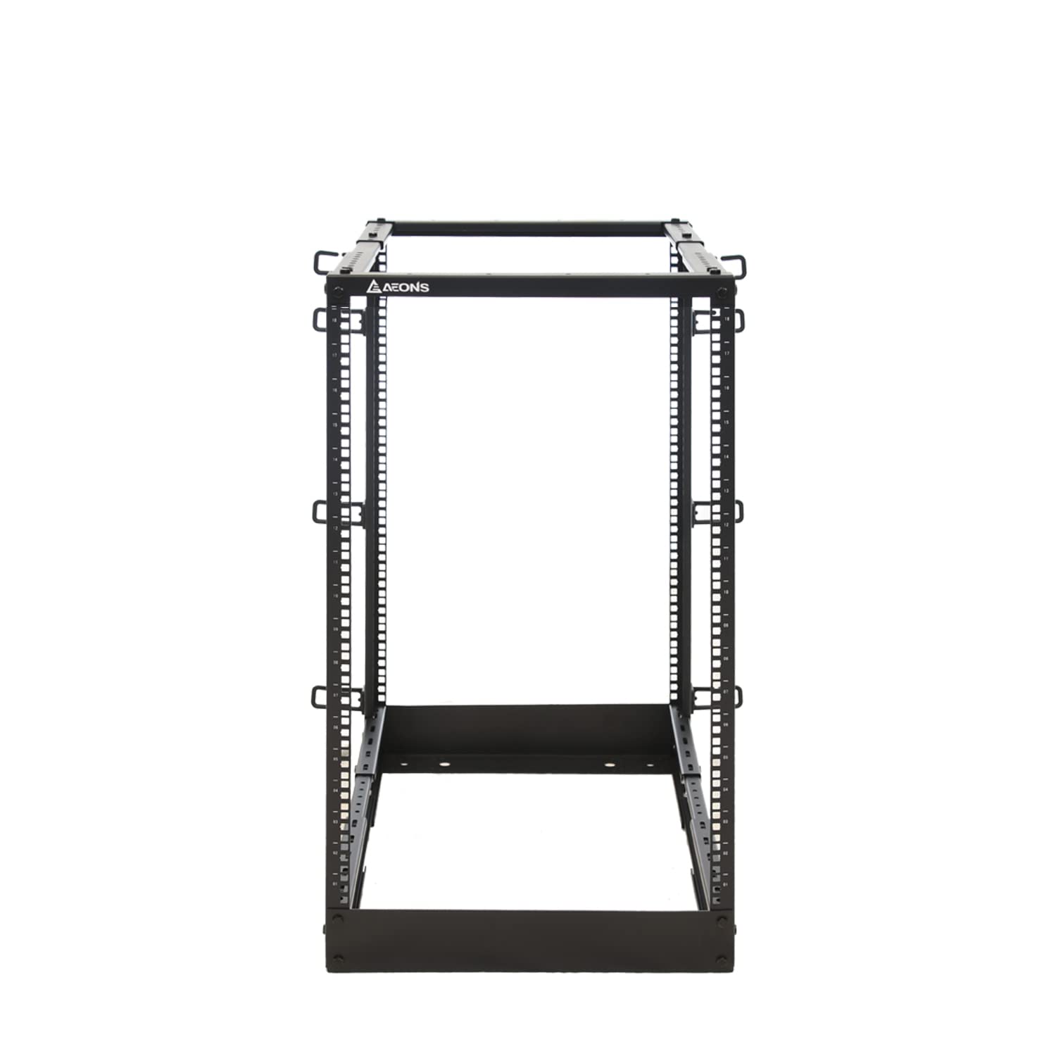 Aeons SR Series 18U 4-Post Open Frame Rack, Adjustable Depth