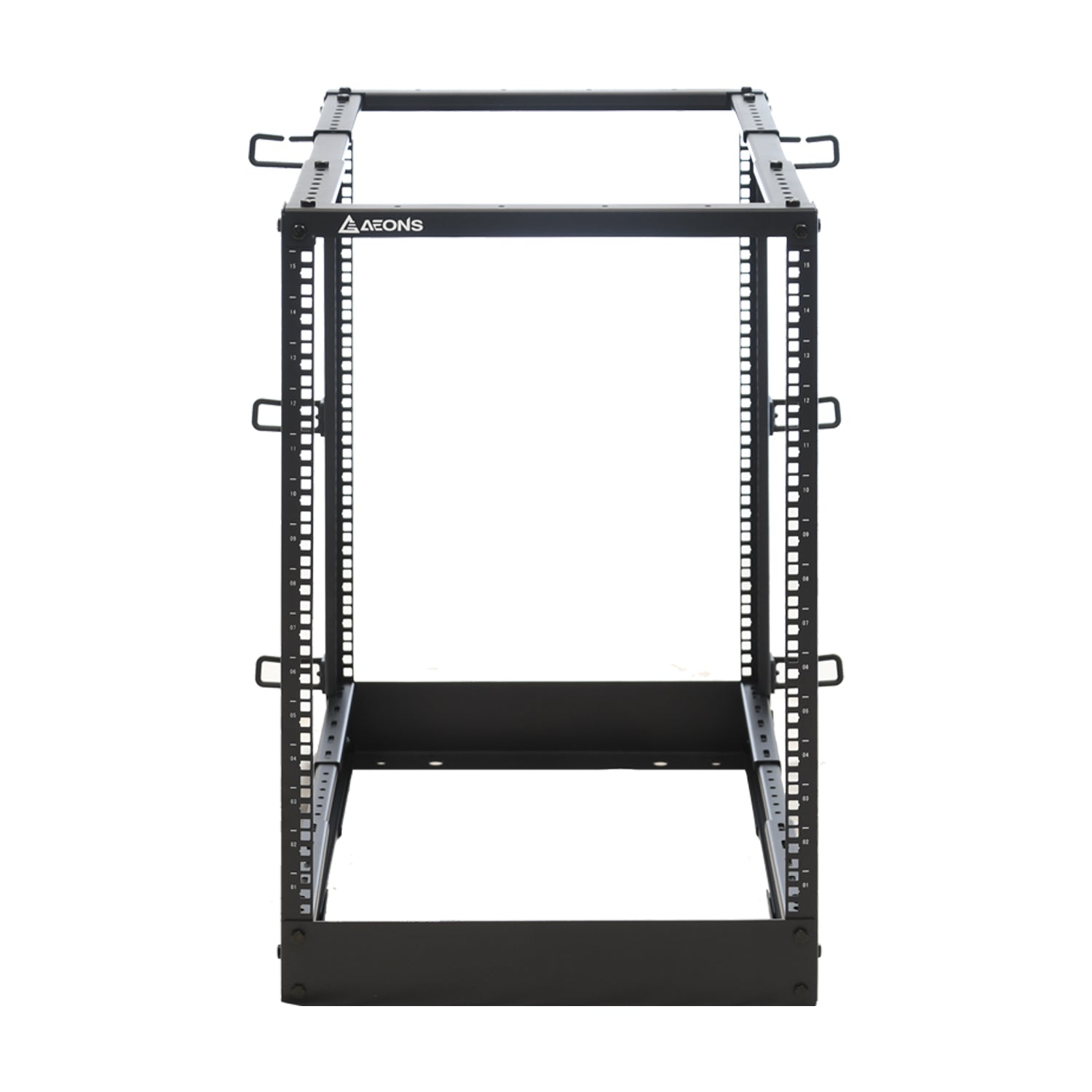 Aeons SR Series 15U 4-Post Open Frame Rack, Adjustable Depth