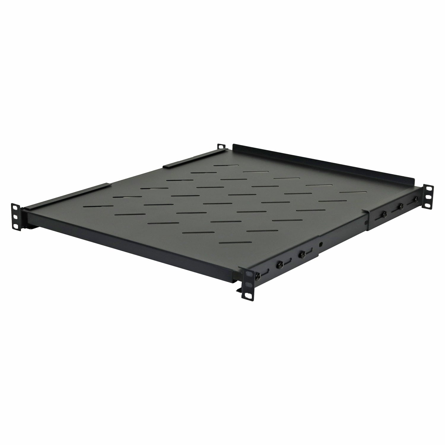 Aeons Universal 1U Rack Mount Vented 4-Post Fixed Shelf, Adjustable Mounting, 22-inch Depth