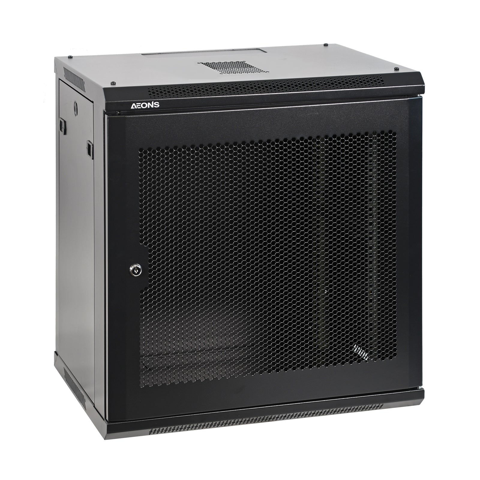 Aeons Pro Series 12U Wall-Mount Rack Cabinet, Switch-Depth, Vented Door