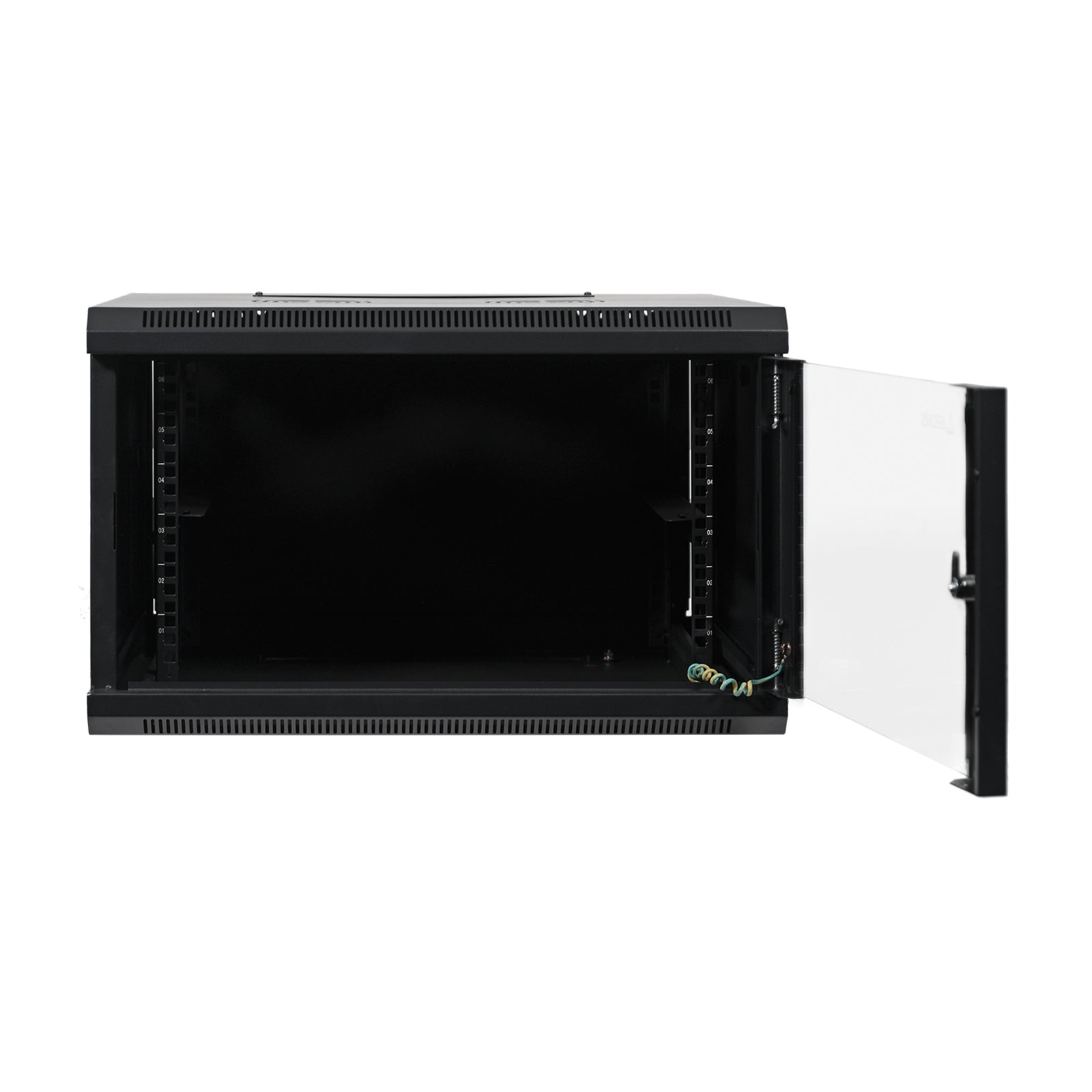 Aeons SC Series 6U Wall-Mount Rack Cabinet, Switch-Depth, Glass Door, Assembled