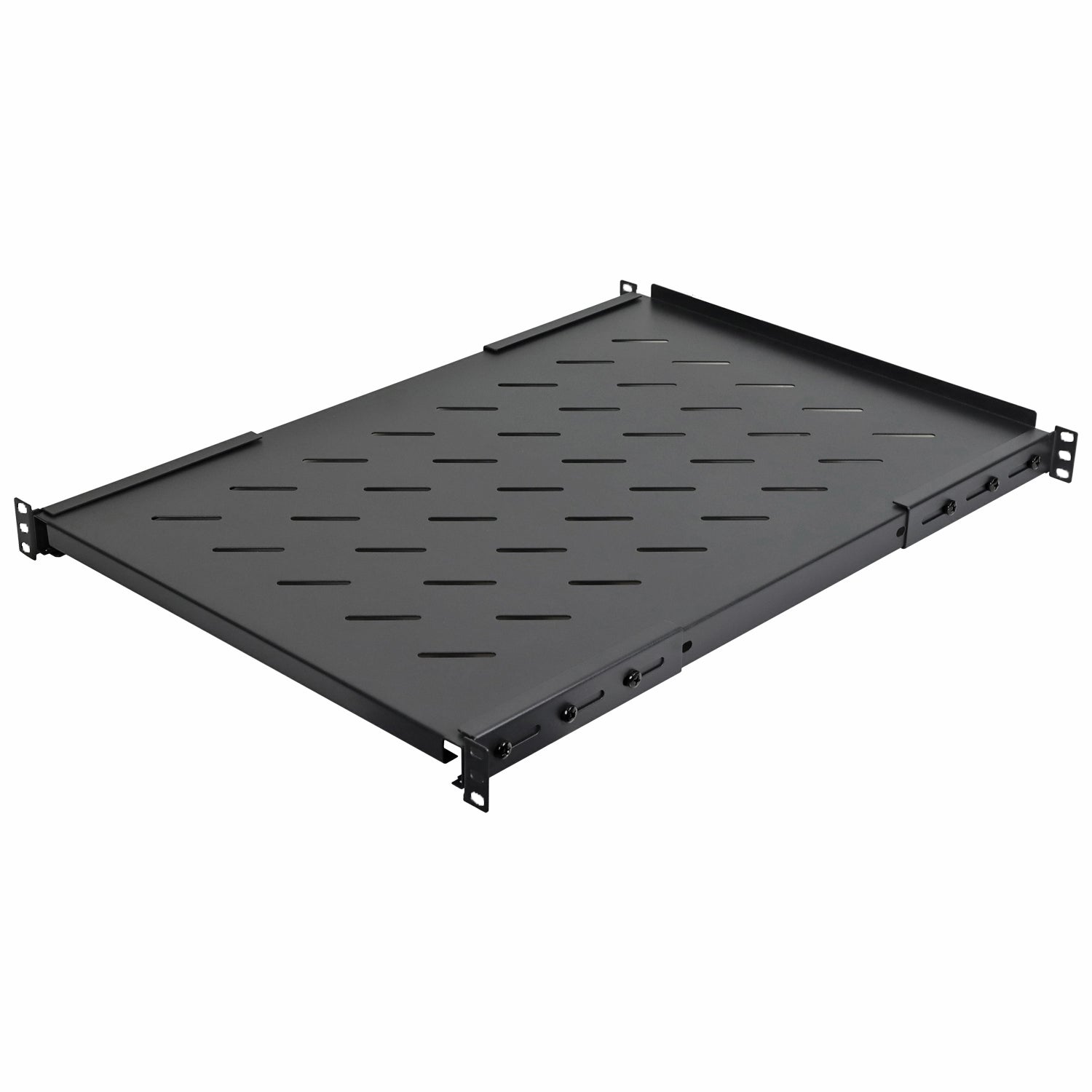 Aeons Universal 1U Rack Mount Vented 4-Post Fixed Shelf, Adjustable Mounting, 26-inch Depth