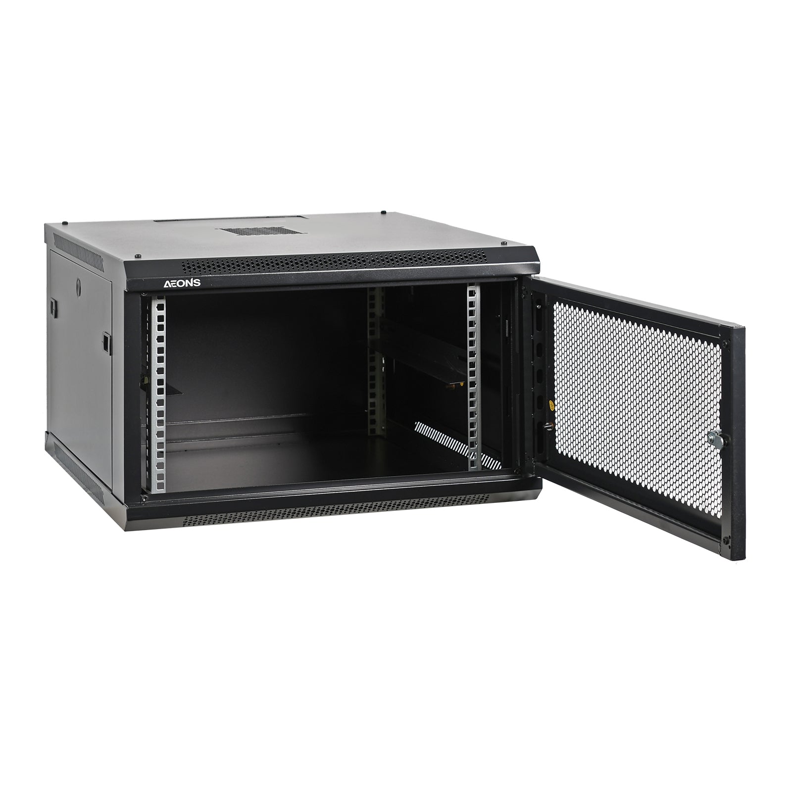 Aeons Pro Series 6U Wall-Mount Rack Cabinet, Mid-Depth, Vented Door