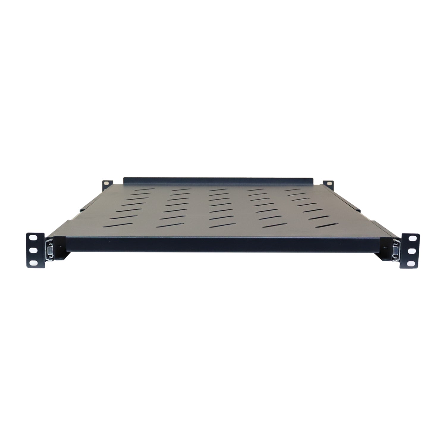 Aeons Universal 1U Rack Mount Vented 4-Post Sliding Shelf, Adjustable Mounting, 24-inch Depth