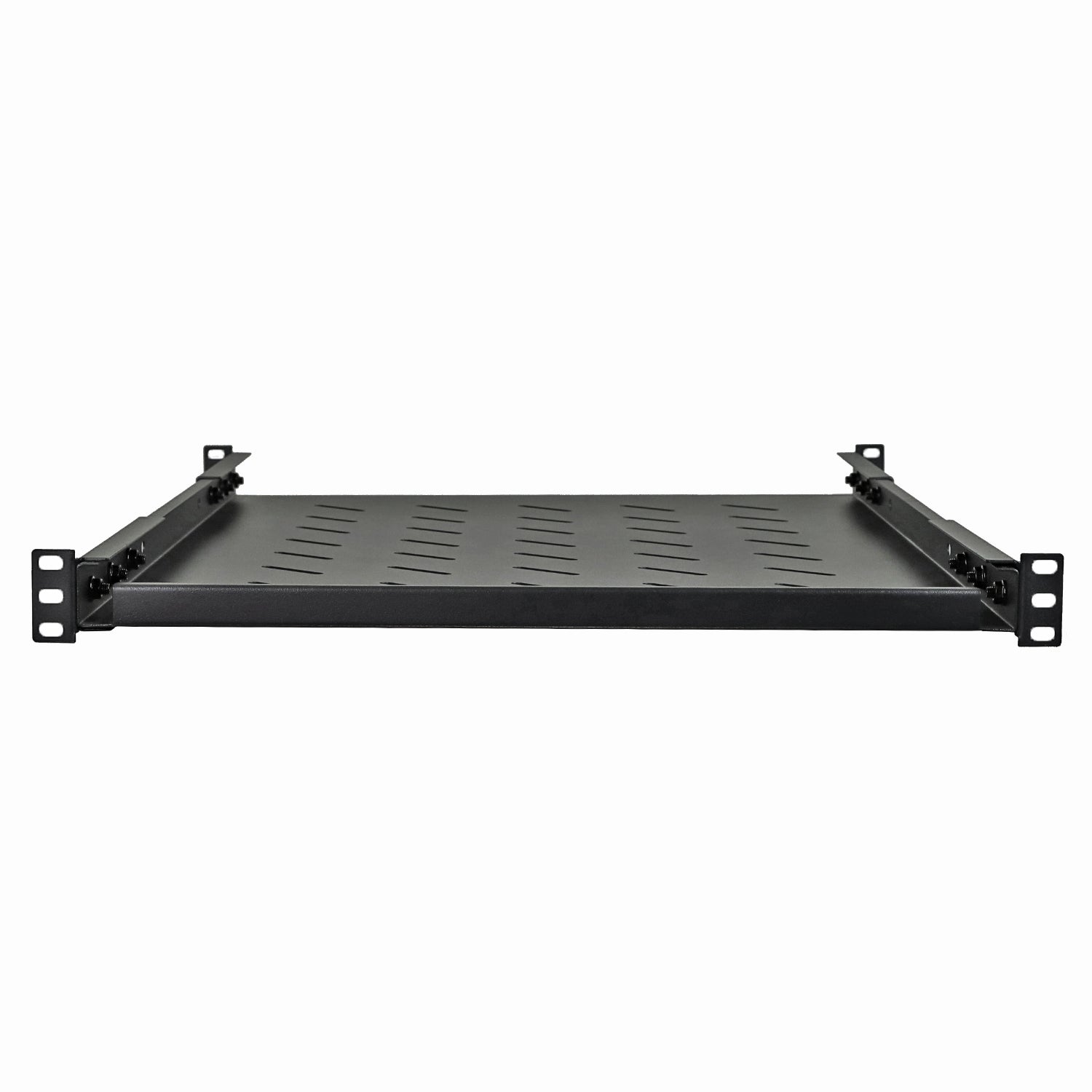 Aeons Universal 1U Rack Mount Vented 4-Post Fixed Shelf, Adjustable Mounting, 26-inch Depth