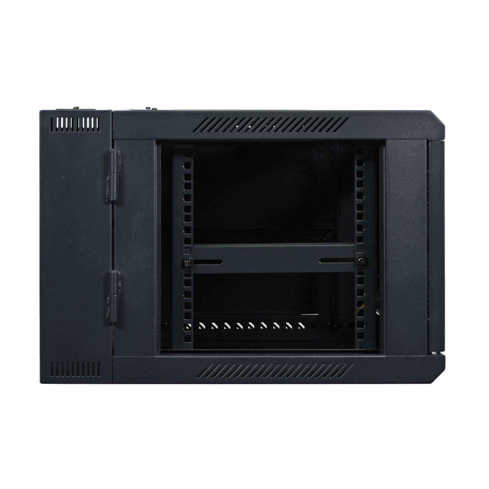Aeons SB Series 6U Wall-Mount Network Cabinet, Hinged Swing-Out, Switch-Depth, Vented Door
