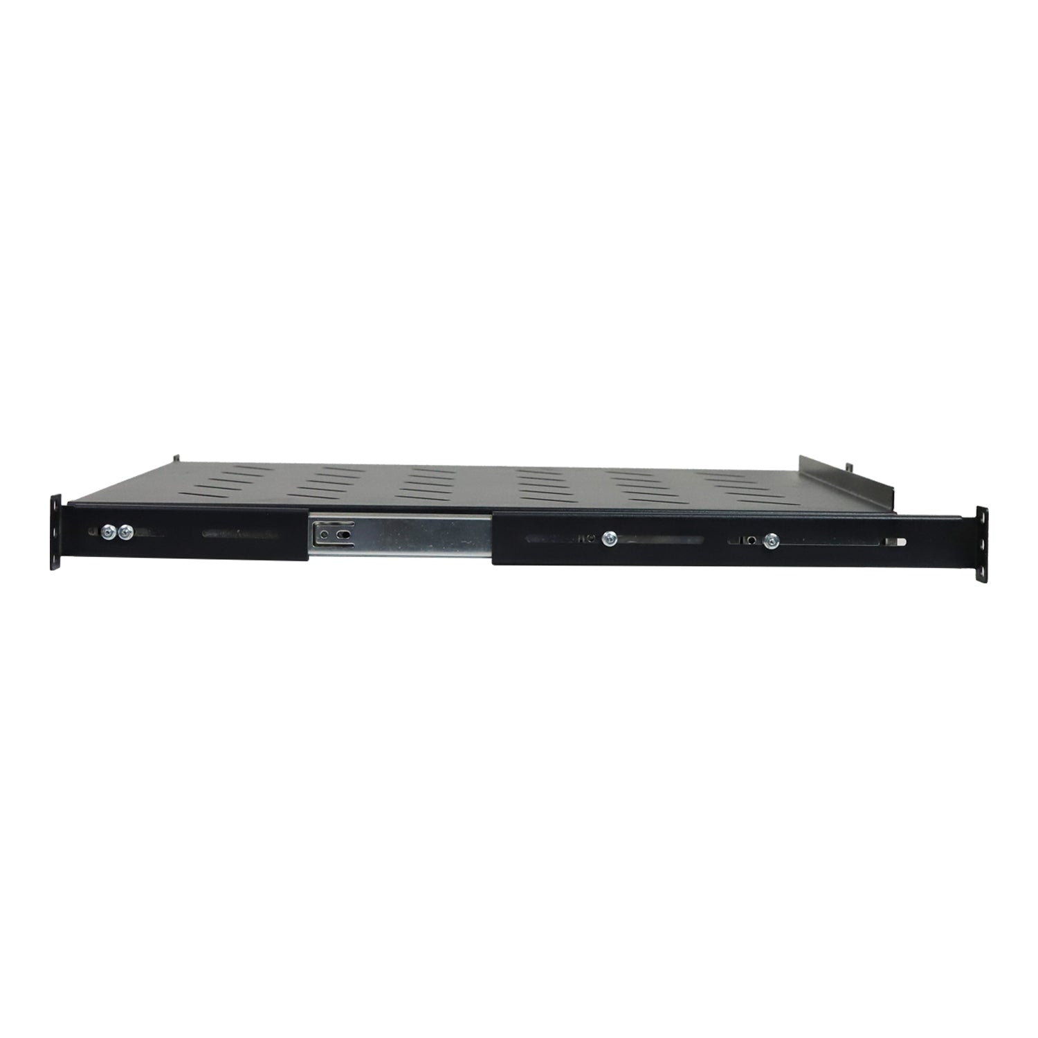 Aeons Universal 1U Rack Mount Vented 4-Post Sliding Shelf, Adjustable Mounting, 20-inch Depth