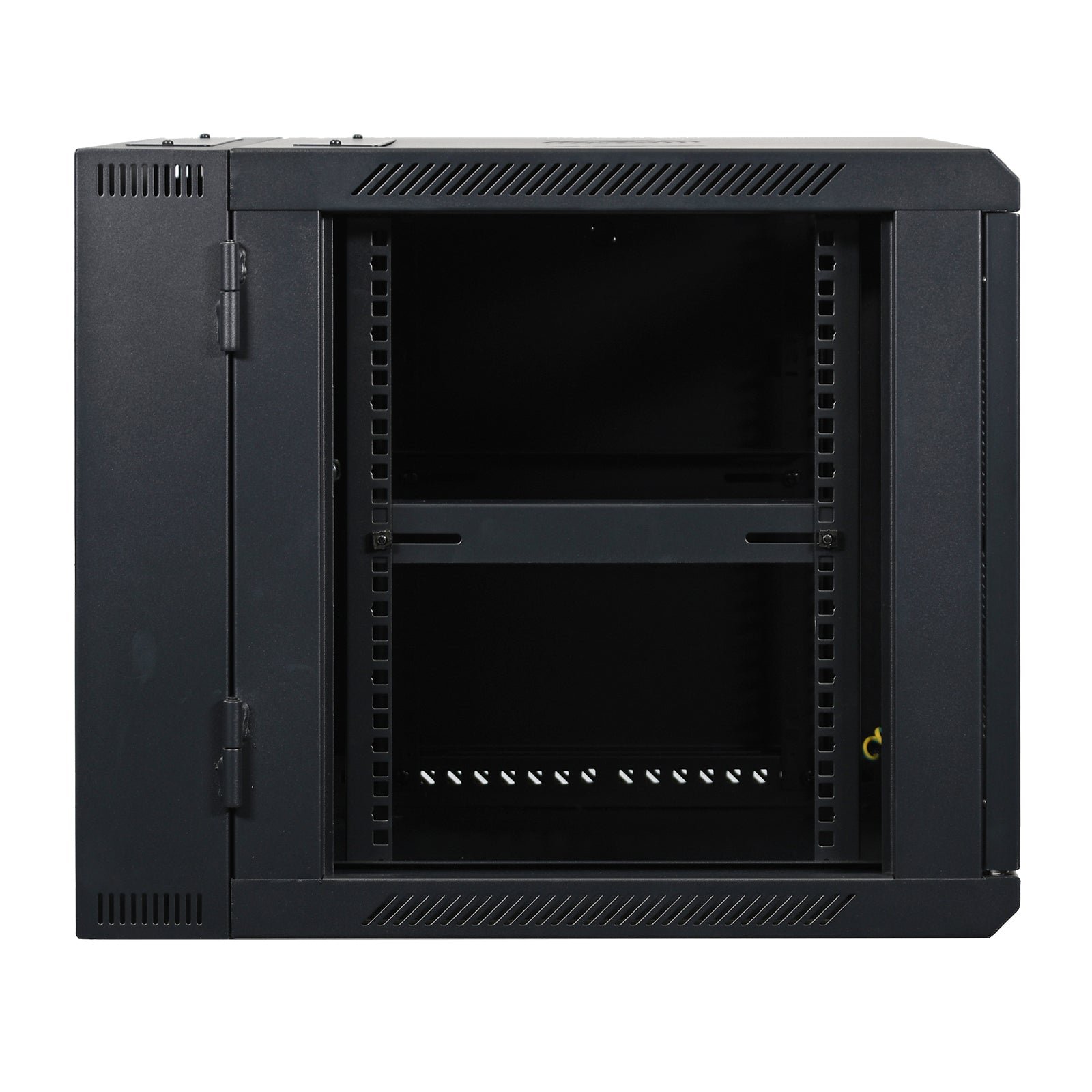 Aeons SB Series 9U Wall-Mount Network Cabinet, Hinged Swing-Out, Mid-Depth, Vented Door