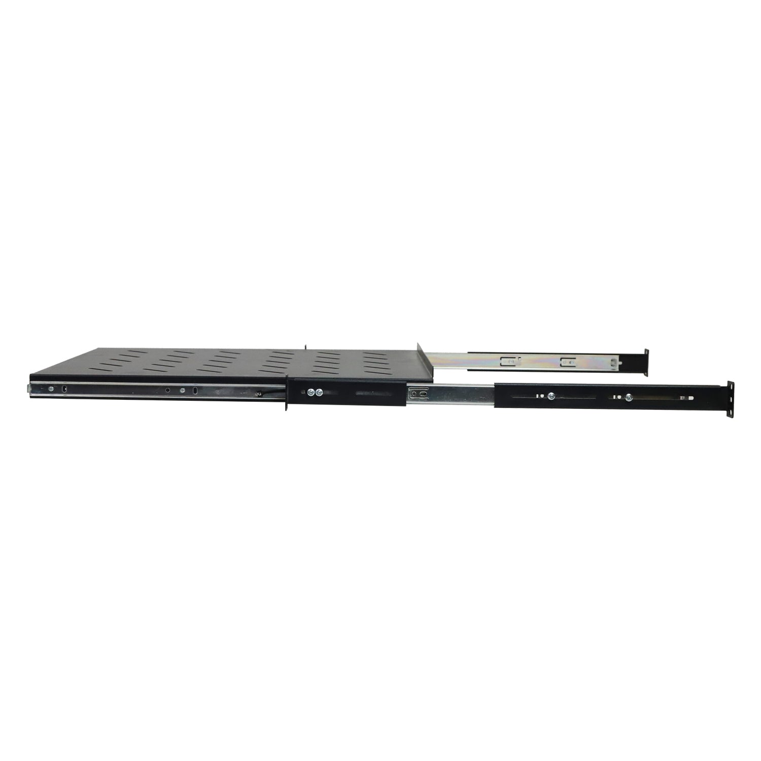 Aeons Universal 1U Rack Mount Vented 4-Post Sliding Shelf, Adjustable Mounting, 20-inch Depth