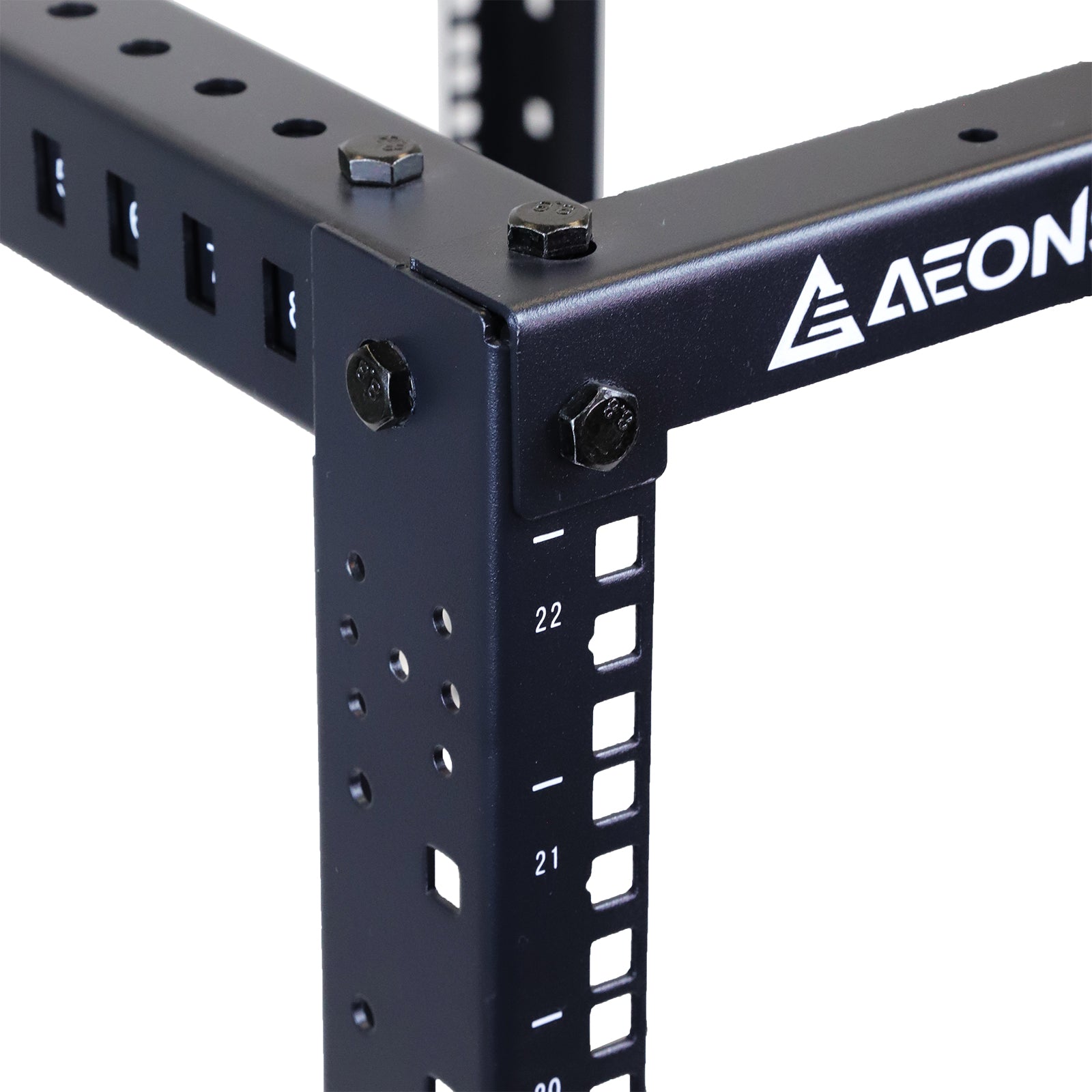 Aeons SR Series 18U 4-Post Open Frame Rack, Adjustable Depth