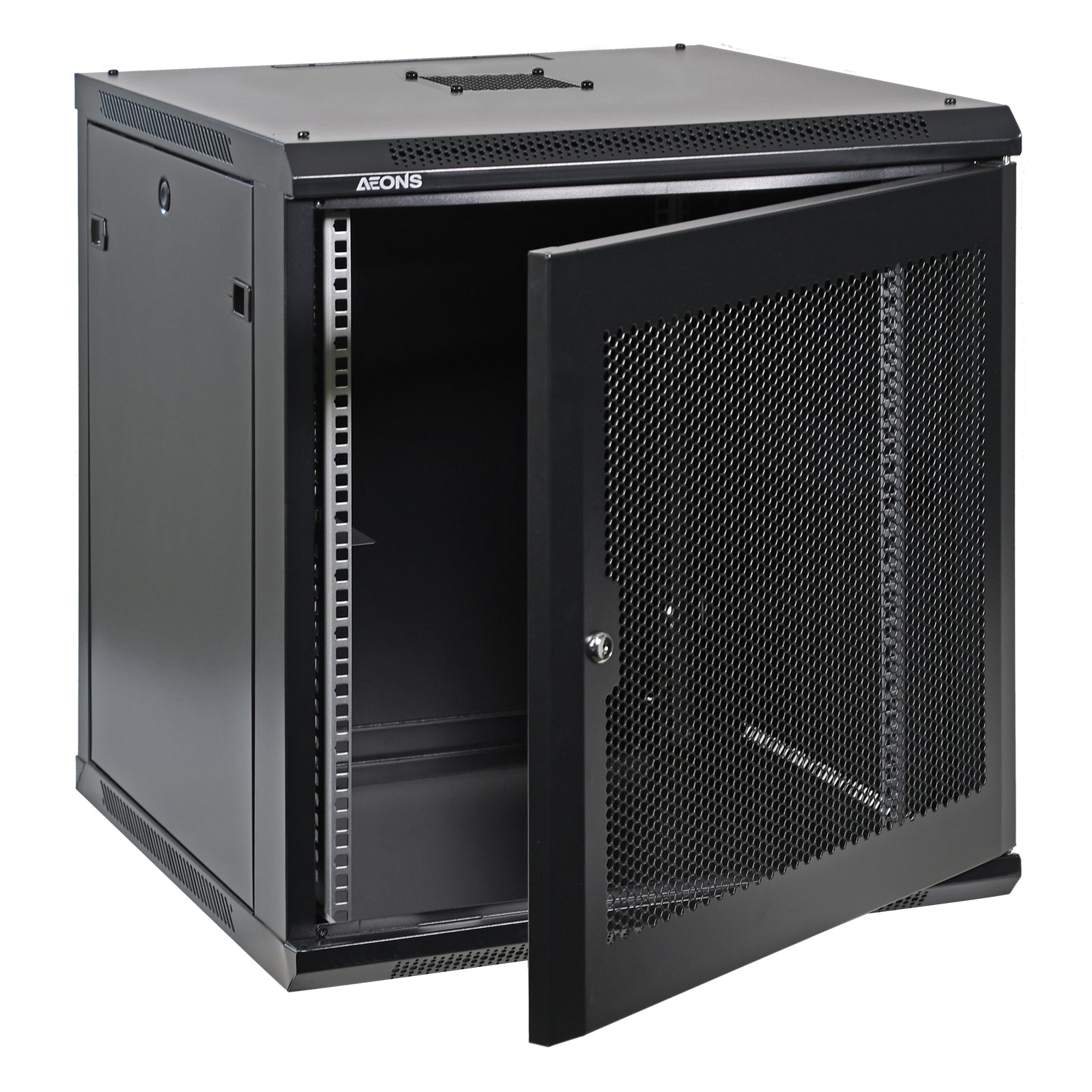 Aeons Pro Series 12U Wall-Mount Rack Cabinet, Mid-Depth, Vented Door