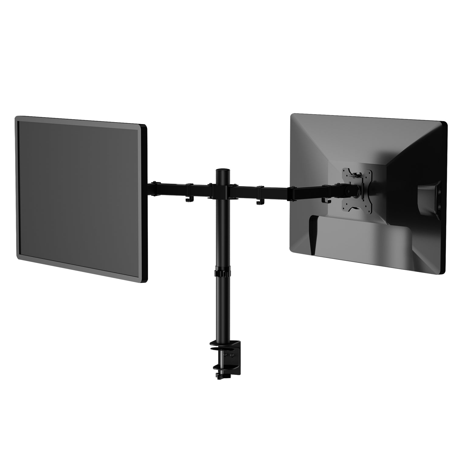 Aeons Dual Monitor Desk Mount, Adjustable Dual Arm fits 27 inch Screen with VESA, Clamp and Cable Management, Black