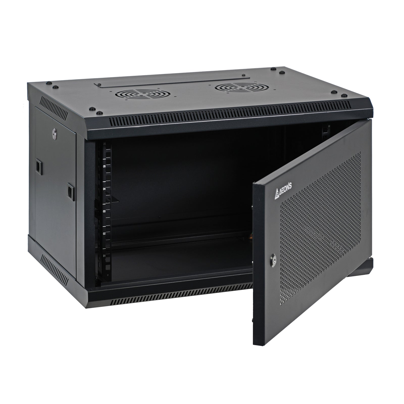 Aeons SP Series 6U Wall-Mount Rack Cabinet, Switch-Depth, Vented Door