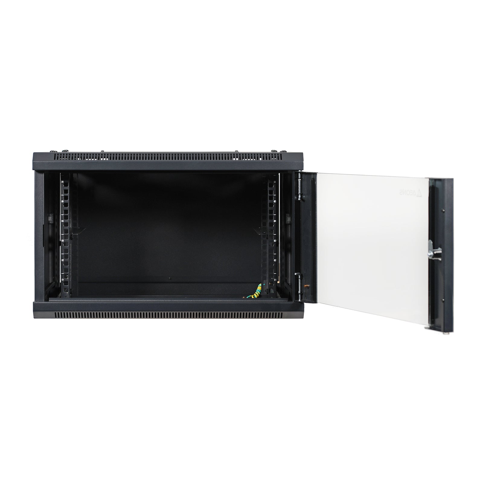 Aeons SP Series 6U Wall-Mount Rack Cabinet, Switch-Depth, Glass Door