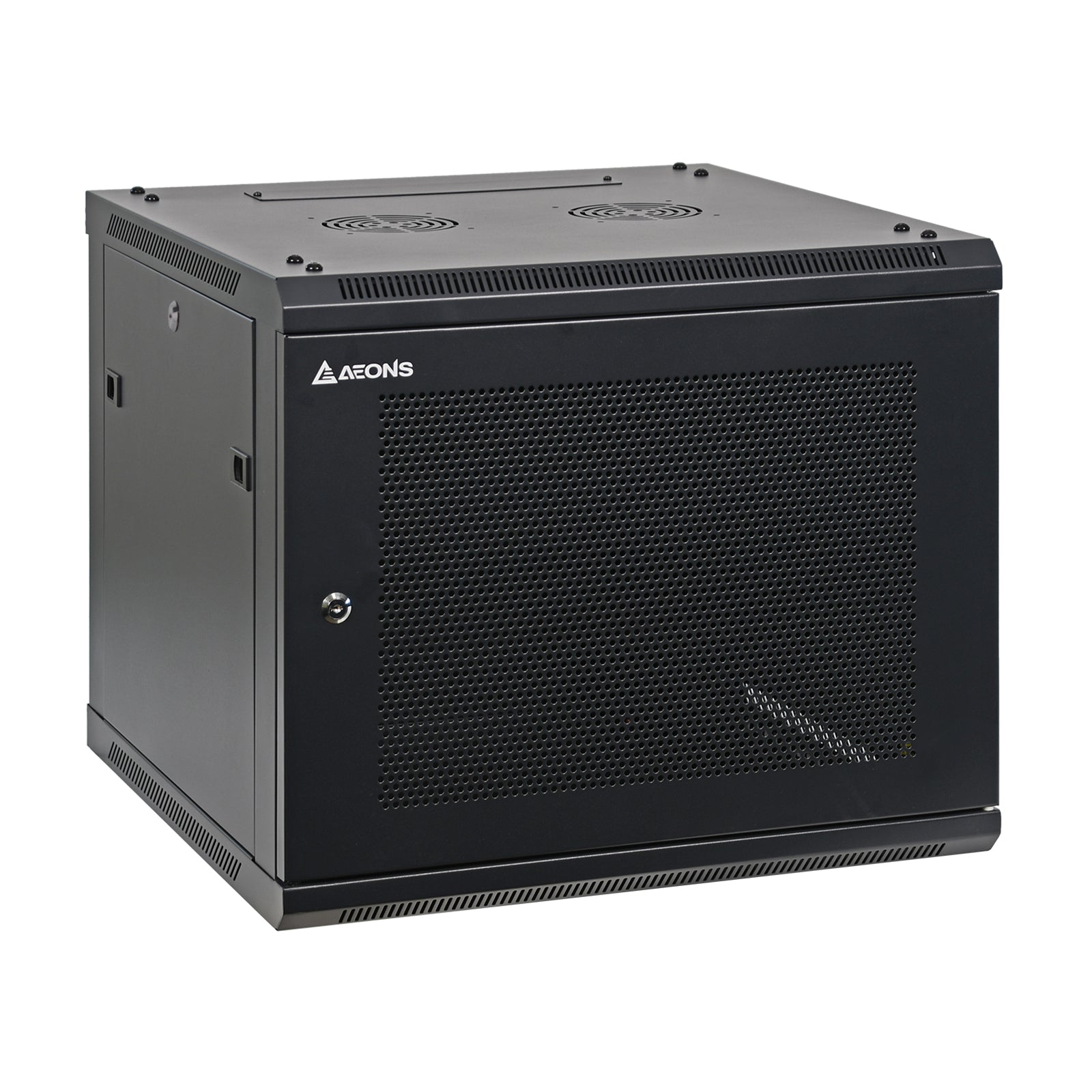 Aeons SP Series 9U Wall-Mount Rack Cabinet, Mid-Depth, Vented Door