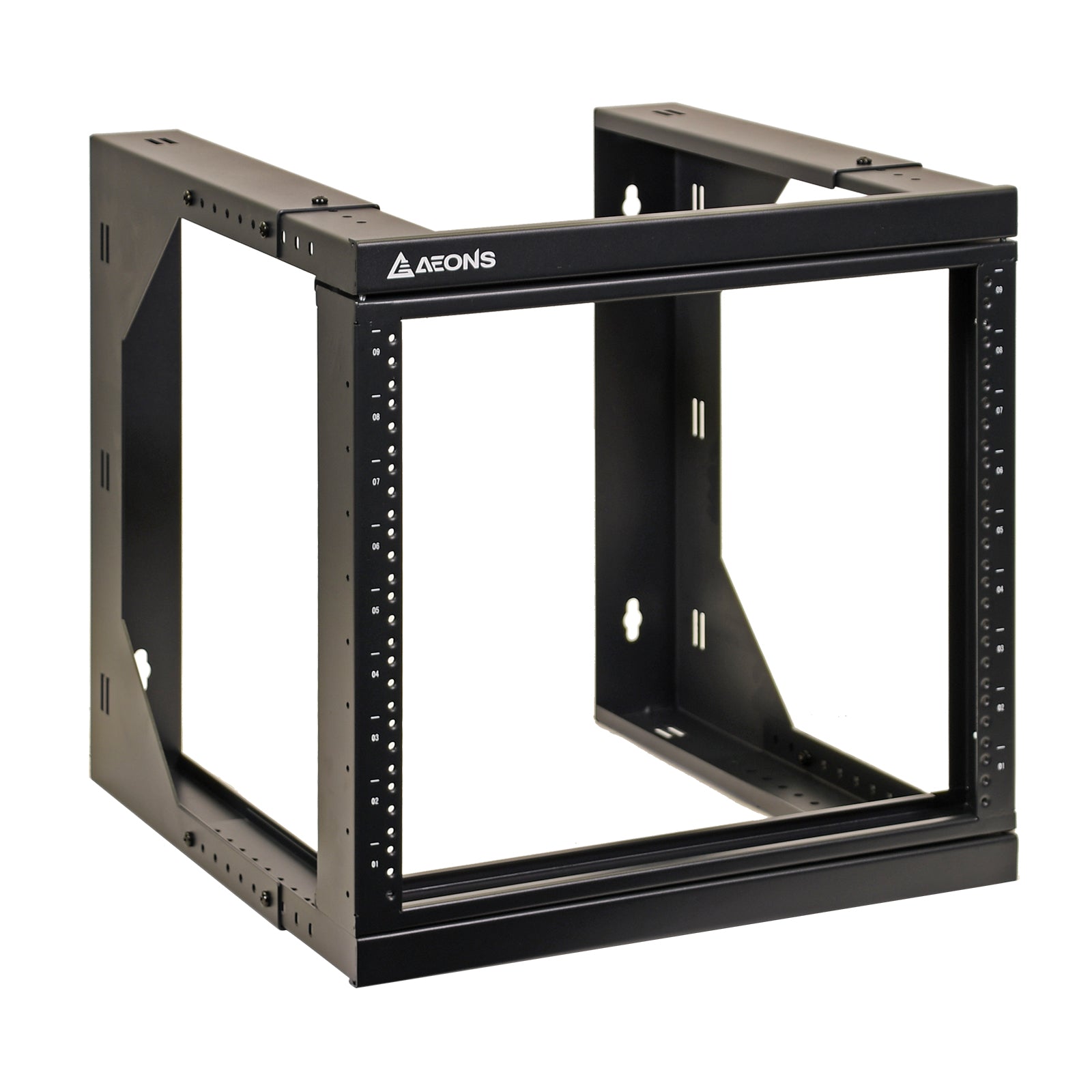 Aeons SBC Series 6U Wall-Mount Open-Frame Rack, Adjustable-Depth, Swing Out Hinged Gate