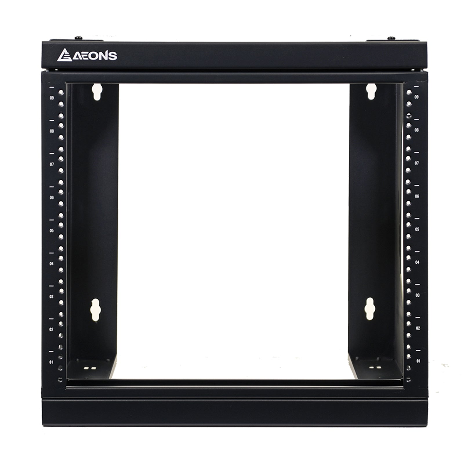 Aeons SBC Series 9U Wall-Mount Open-Frame Rack, Adjustable-Depth, Swing Out Hinged Gate