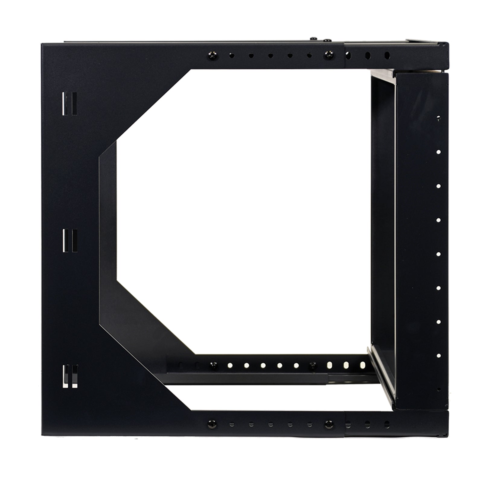 Aeons SBC Series 9U Wall-Mount Open-Frame Rack, Adjustable-Depth, Swing Out Hinged Gate