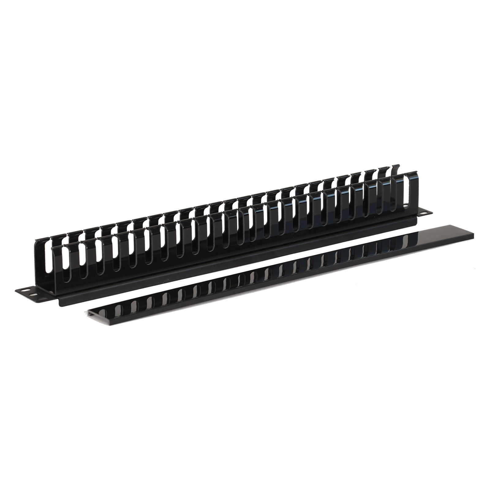 Aeons 1U Rack Mount Cable Management Horizontal Raceway with Cover, Plastic Slim Design, 4 Pack