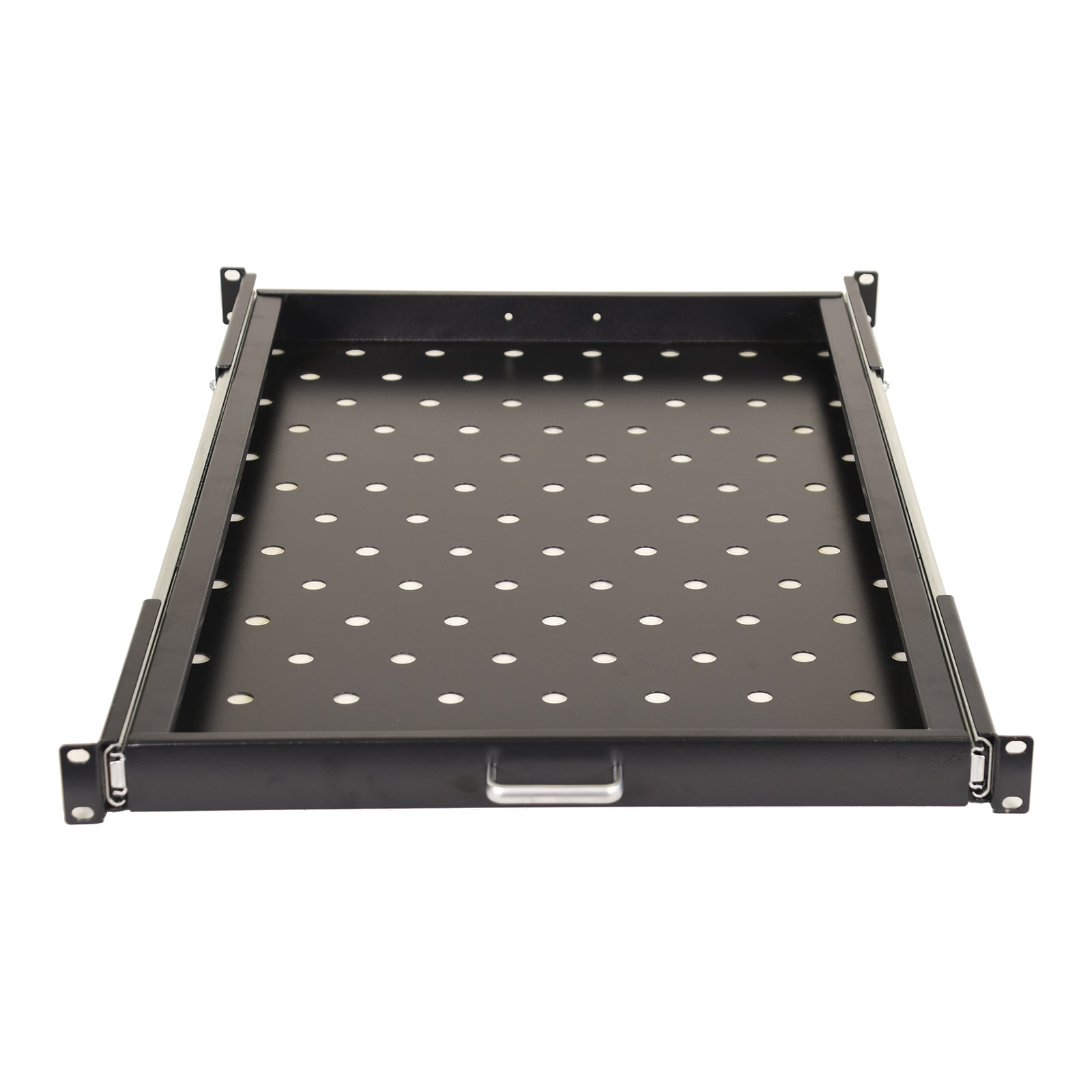 Aeons Premium 1U Rack Mount Vented 4-Post Sliding Shelf, 29-inch Depth