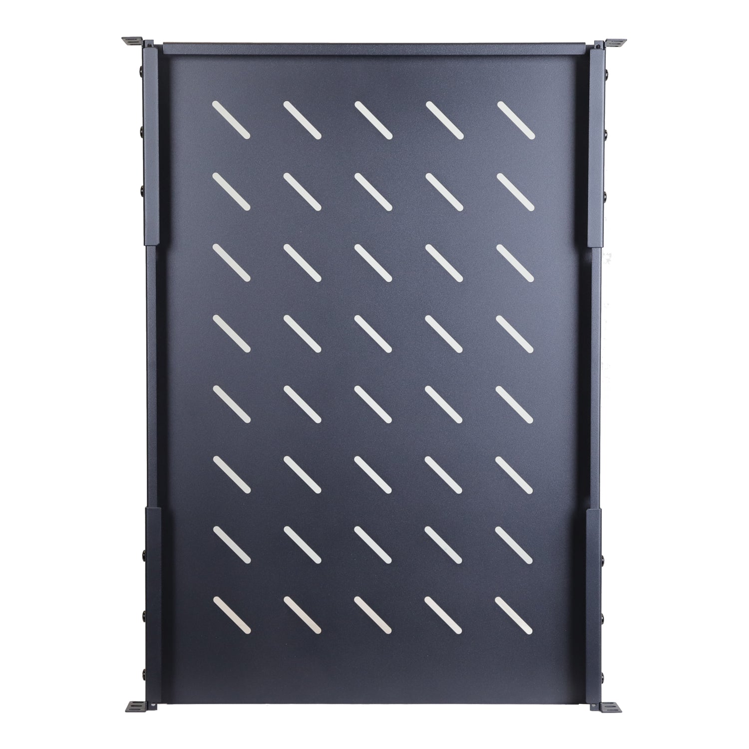 Aeons Universal 1U Rack Mount Vented 4-Post Fixed Shelf, Adjustable Mounting, 26-inch Depth