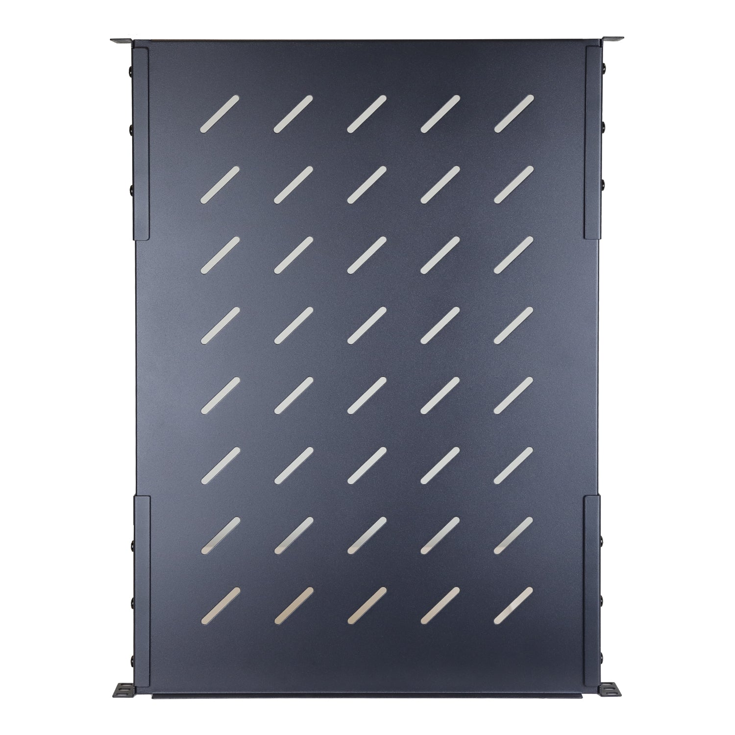 Aeons Universal 1U Rack Mount Vented 4-Post Fixed Shelf, Adjustable Mounting, 26-inch Depth