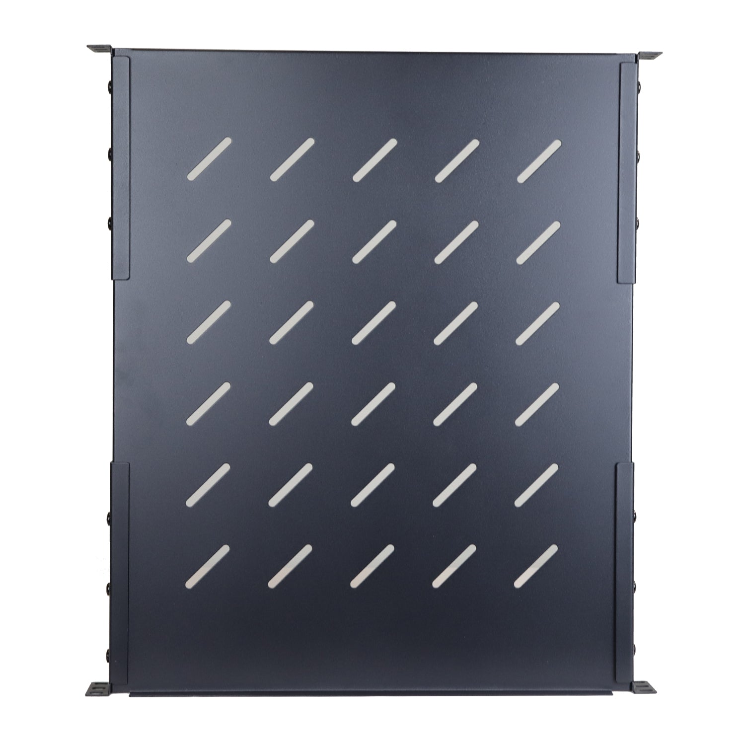 Aeons Universal 1U Rack Mount Vented 4-Post Fixed Shelf, Adjustable Mounting, 22-inch Depth