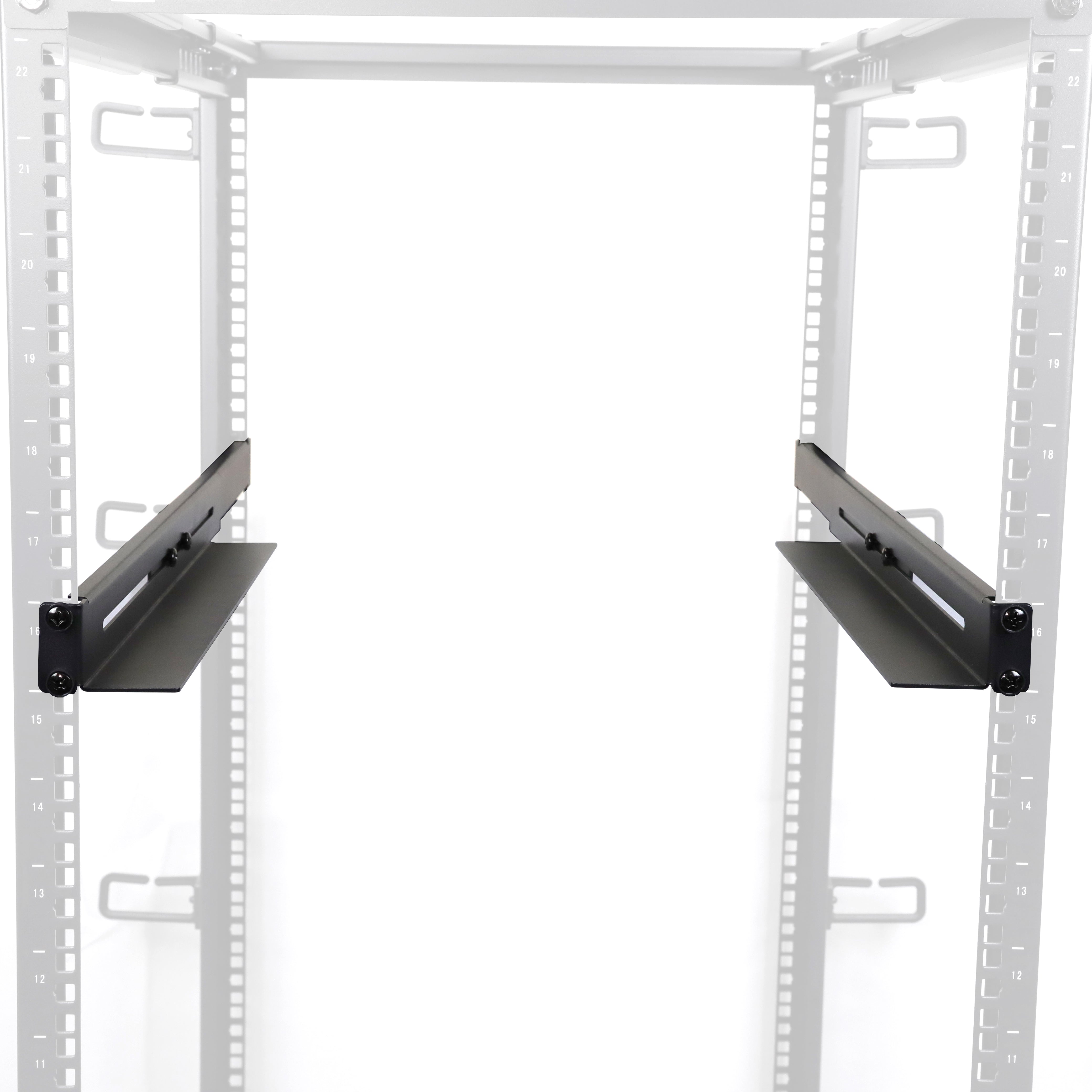 Aeons Universal 1U Adjustable Rack Mount Server Shelf Rails, up to 33.5-inch Depth