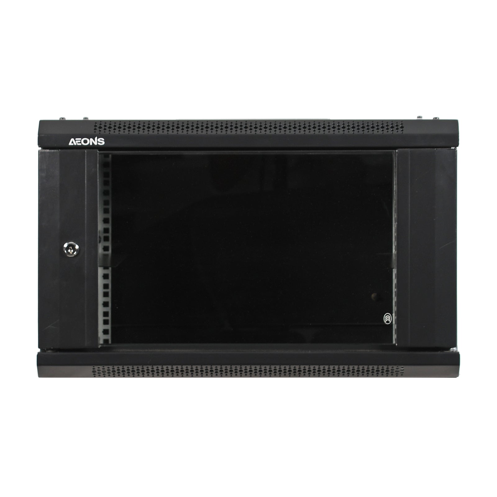6U Wall Rack Cabinet Mid Depth Glass Door