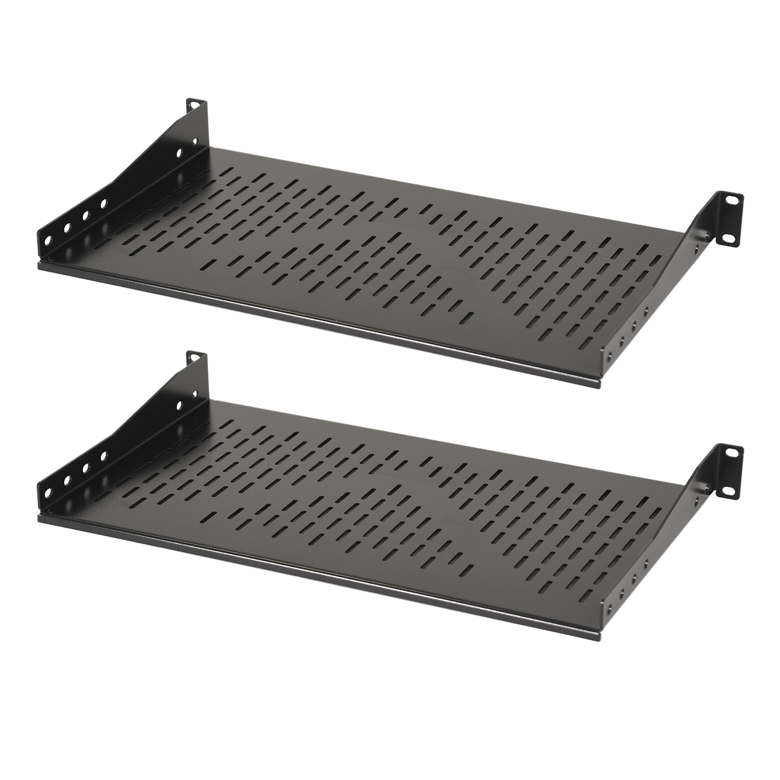 Aeons Premium 1U Server Rack Mount Vented Cantilever Shelf, 10-inch Depth, Heavy Duty, 2-Pack