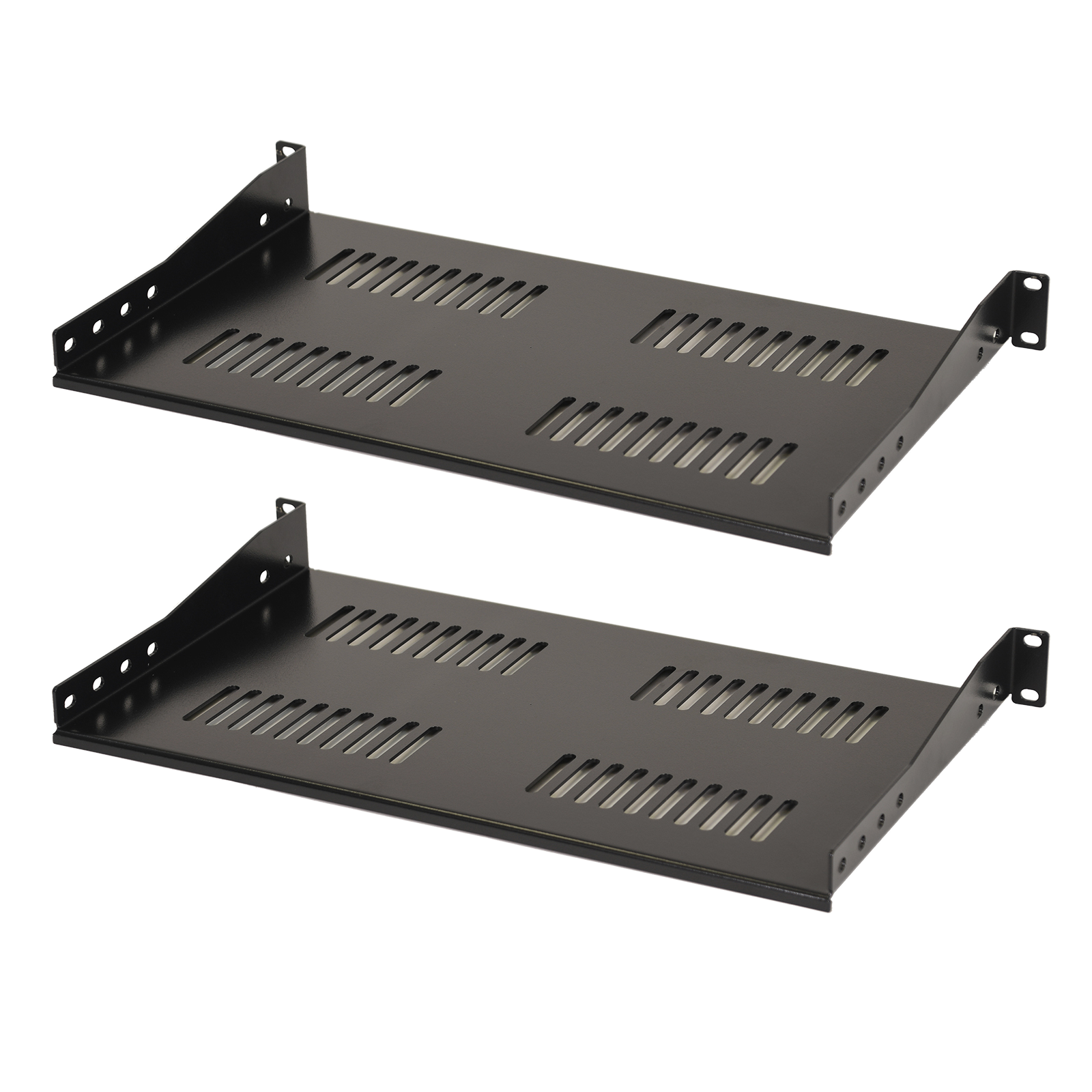 Aeons Premium 1U Server Rack Mount Vented Cantilever Shelf, 10-inch Depth, Heavy Duty, 2-Pack